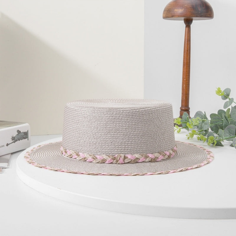 Bowler Hat Sun Hat with Colored Braided Rope