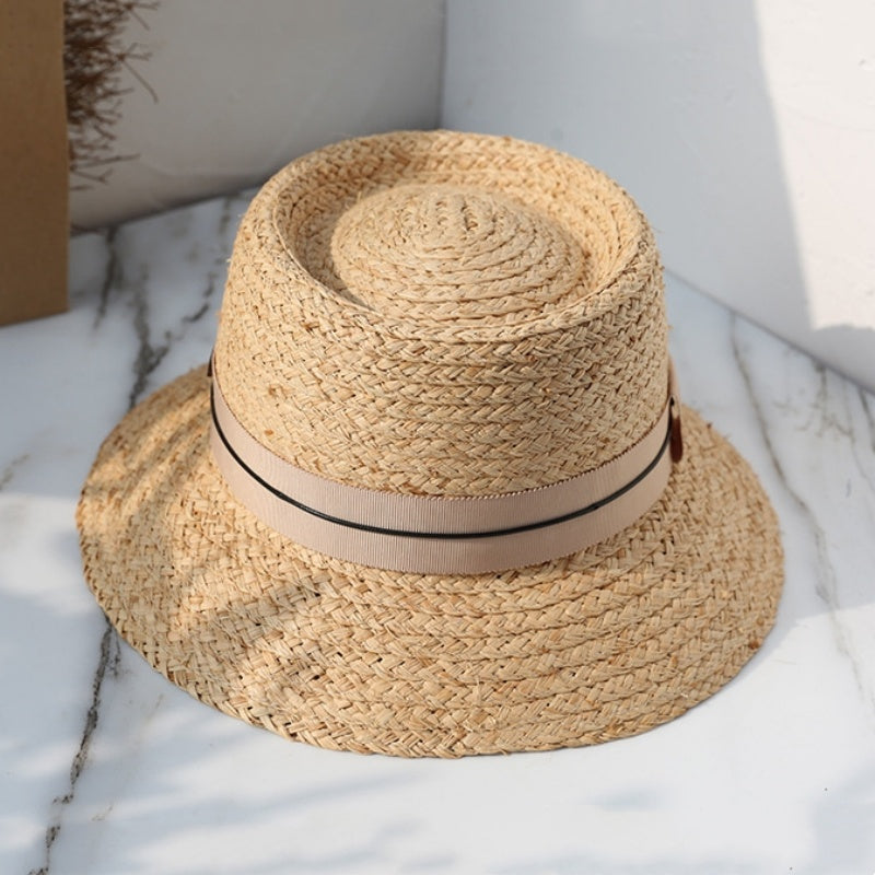 Straw Sun Hat with Webbing