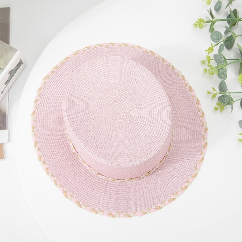 Bowler Hat Sun Hat with Colored Braided Rope