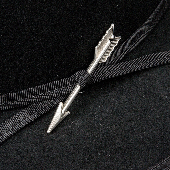 Felt Top Hat with Silver Arrows and Webbing Decorations