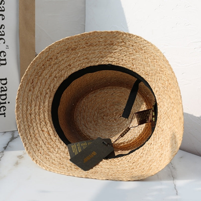 Straw Sun Hat with Webbing