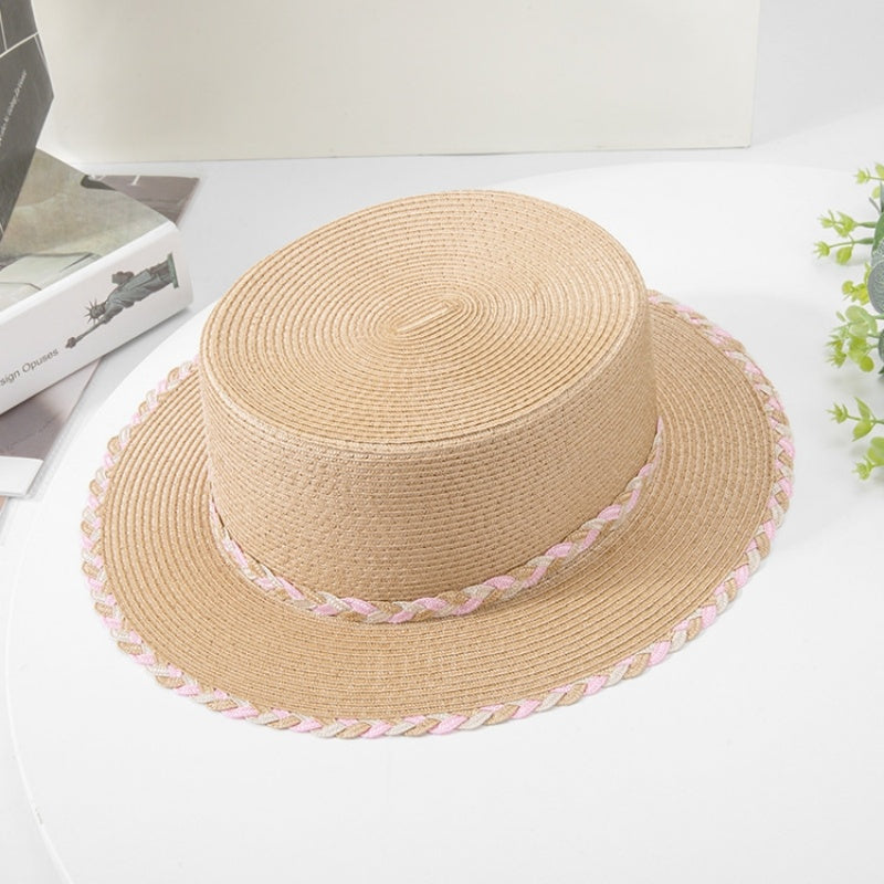 Bowler Hat Sun Hat with Colored Braided Rope