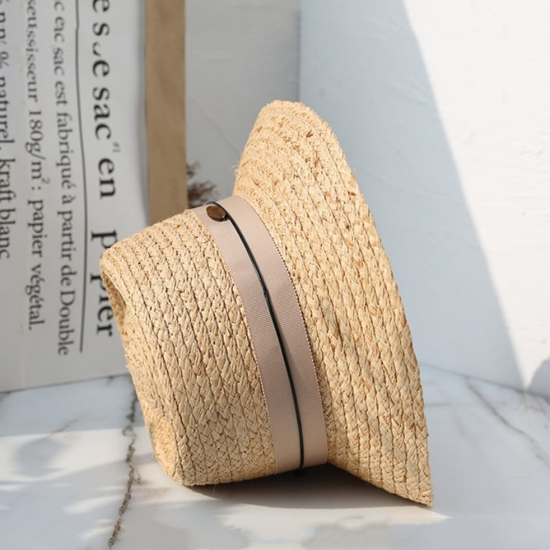 Straw Sun Hat with Webbing