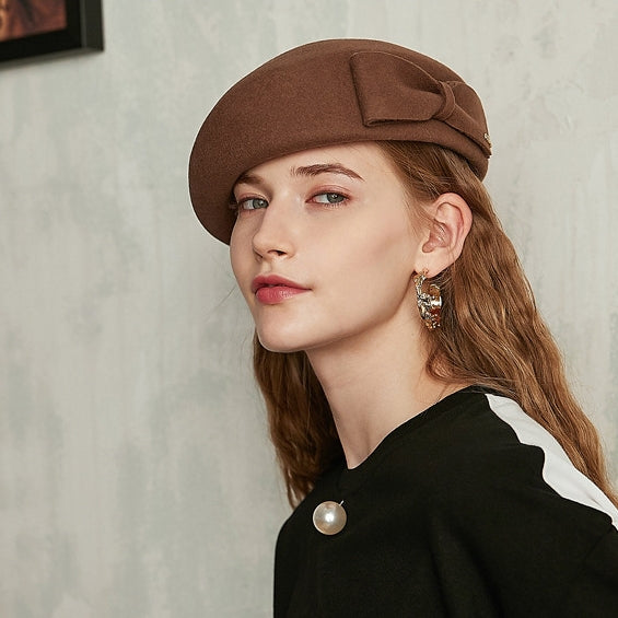 Simple Stewardess Beret with Bow