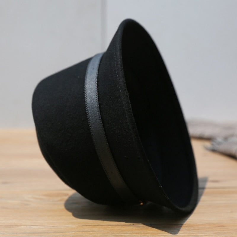 Felt Bucket Hat with Metal Buckle