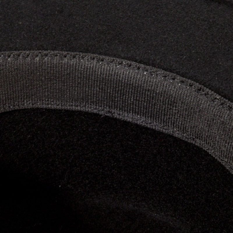 Felt Flat Roof Top Hat with Woven Webbing Decoration