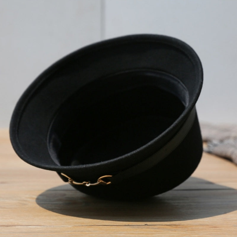 Felt Bucket Hat with Metal Buckle
