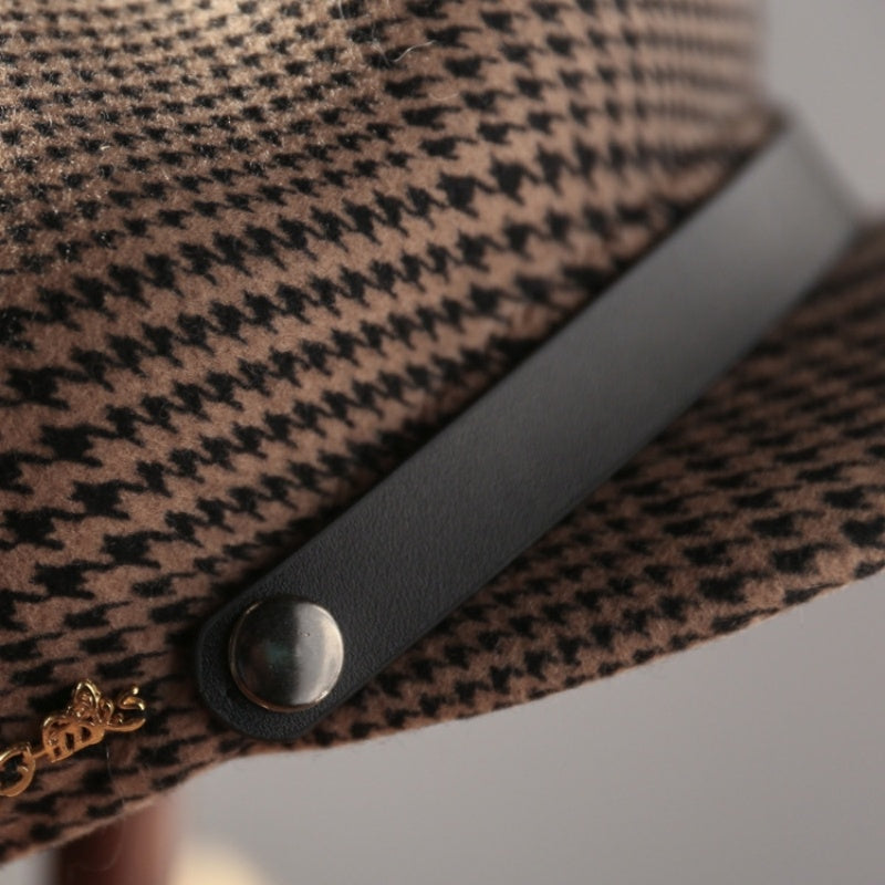 Houndstooth Felt Newsboy Hats