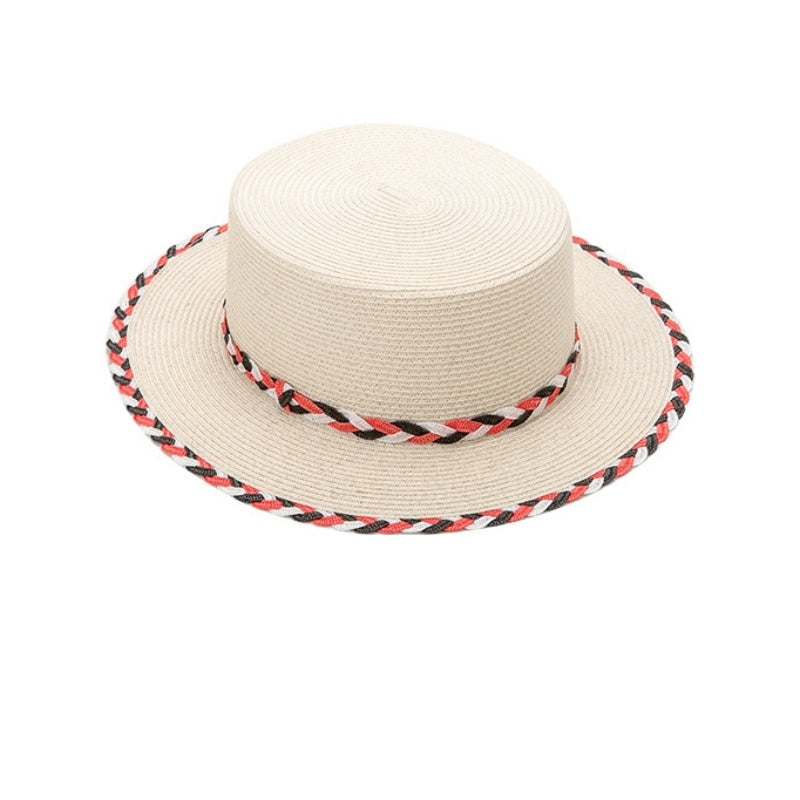 Bowler Hat Sun Hat with Colored Braided Rope