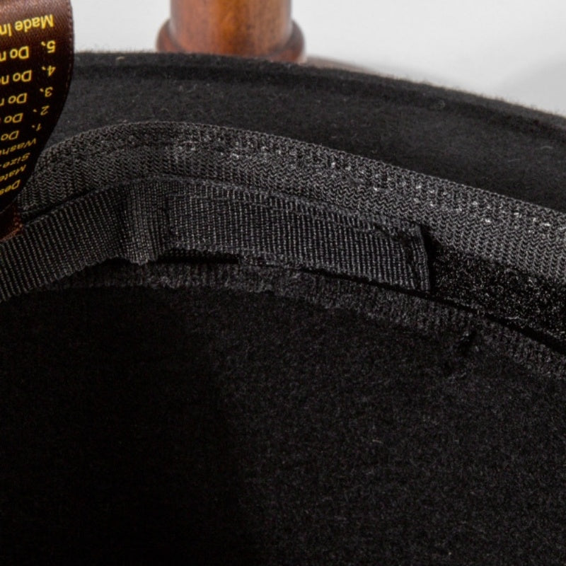 Felt Flat Roof Top Hat with Woven Webbing Decoration