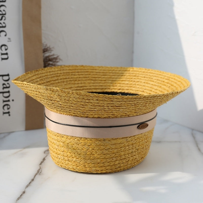 Straw Sun Hat with Webbing