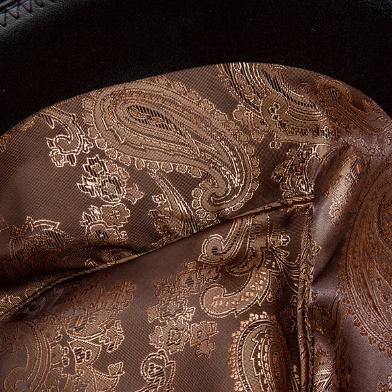 Felt Cowboy Hat with Copper Buckle Leather Strap
