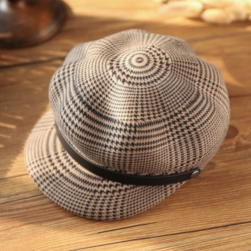 Houndstooth Felt Newsboy Hats
