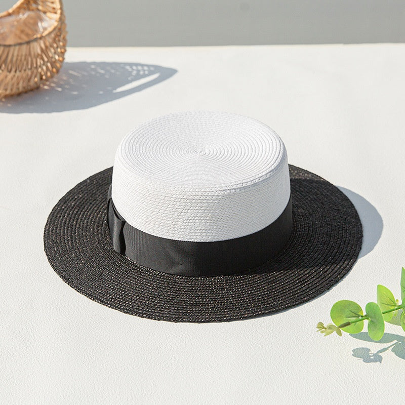 Top Hat Sun Hat Black Brim with Bow Webbing