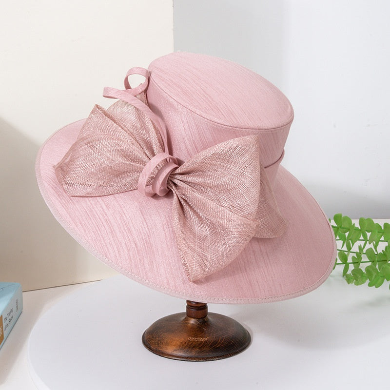 Cloche Hat Top Hat with Big Bow