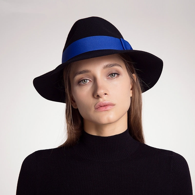 Felt Top Hat with Blue Webbing