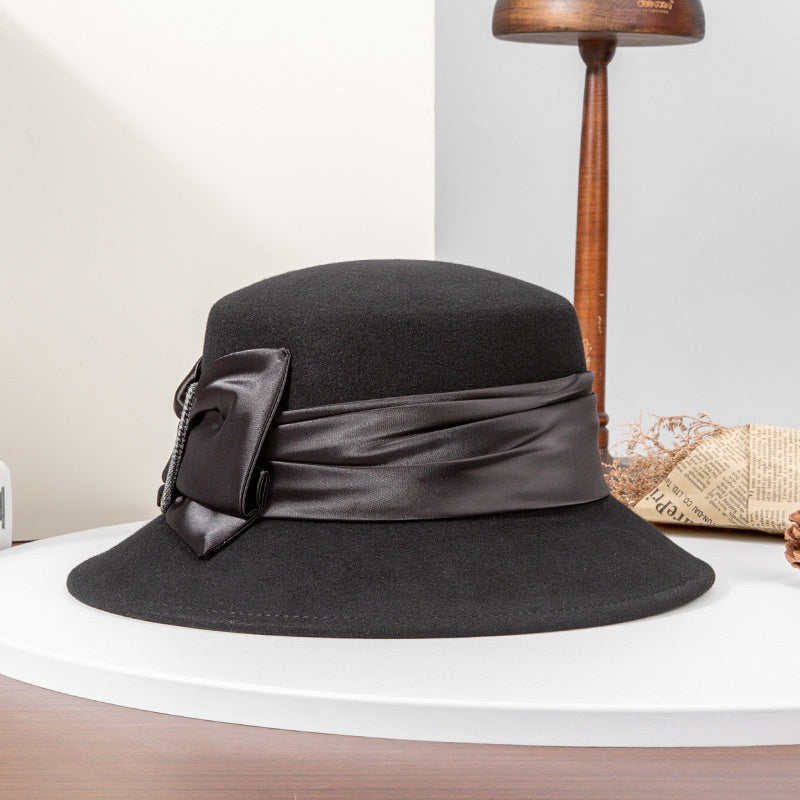 Felt Top Hat with Bow Ribbon