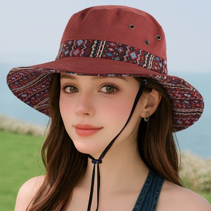 Sun Hat with Jacquard Design