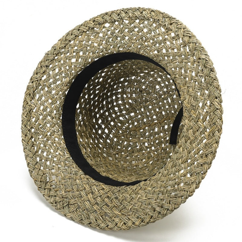 Straw Top Hat with Bow Decoration