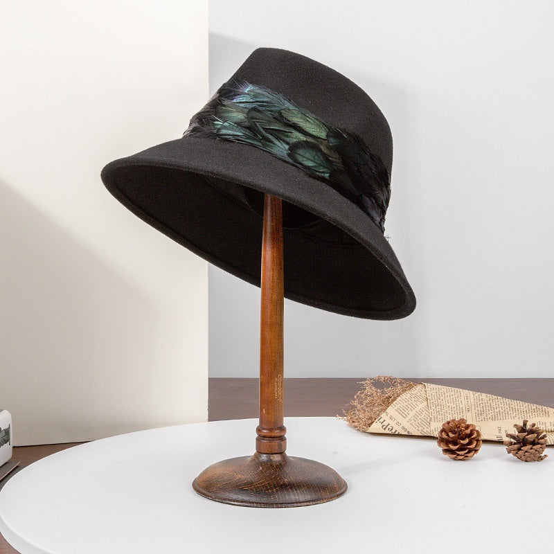 Felt Top Hat with Feather Webbing Decorations