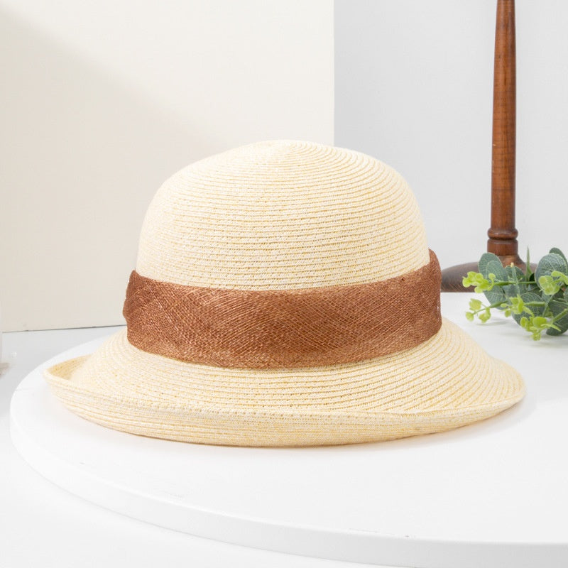 Straw Hat Bucket Hat with Bow