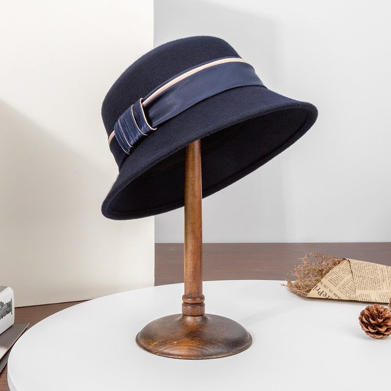 Felt Top Hat Satin with Webbing Decoration