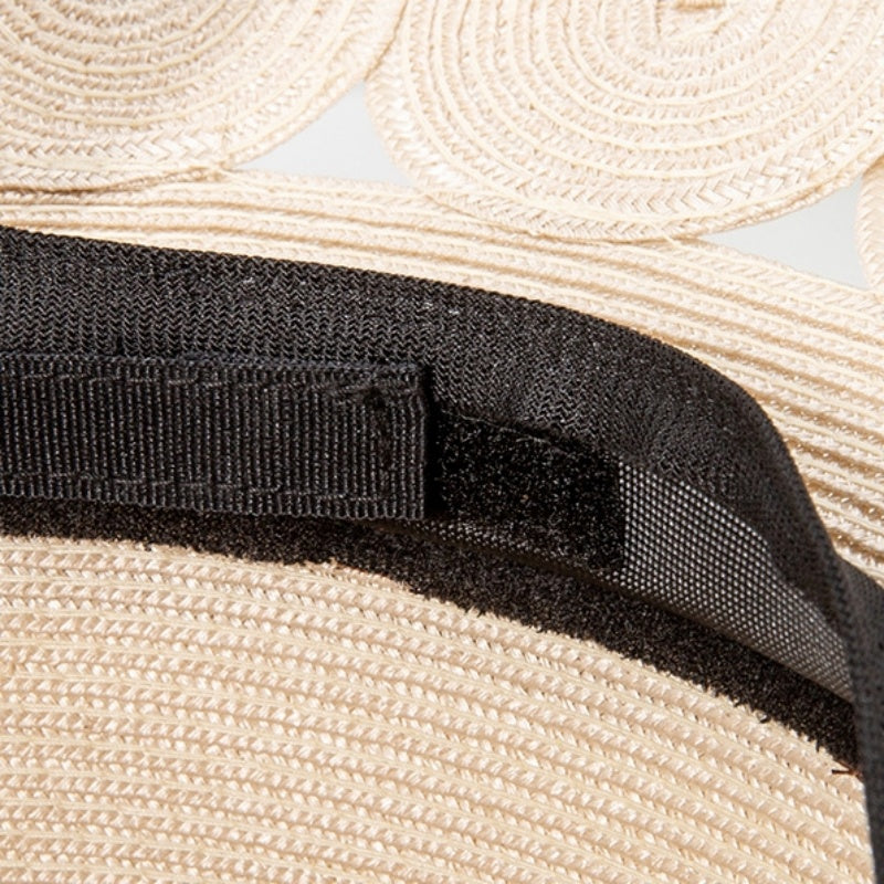 Hollow-carved Flat-topped Hat with Bow Webbing