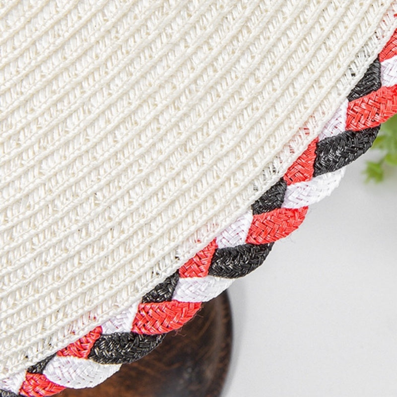 Bowler Hat Sun Hat with Colored Braided Rope