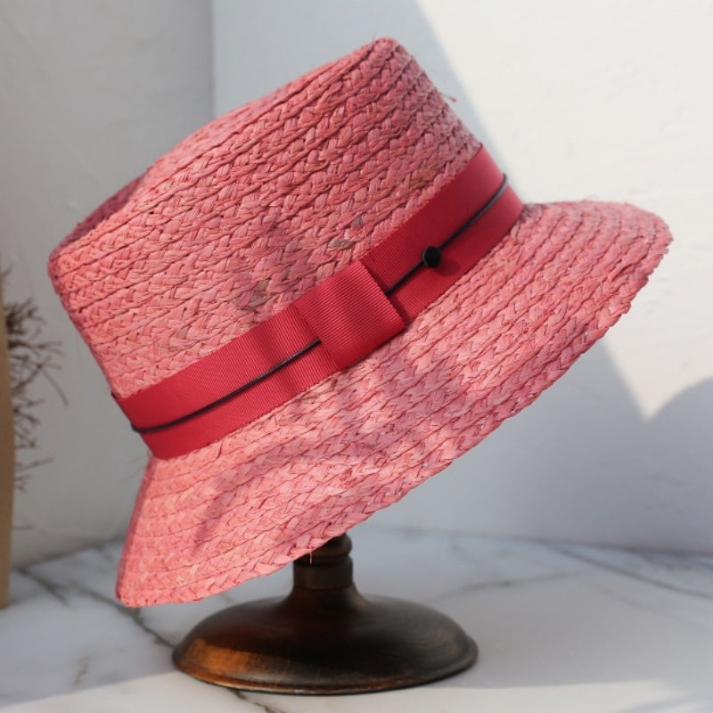 Straw Sun Hat with Webbing