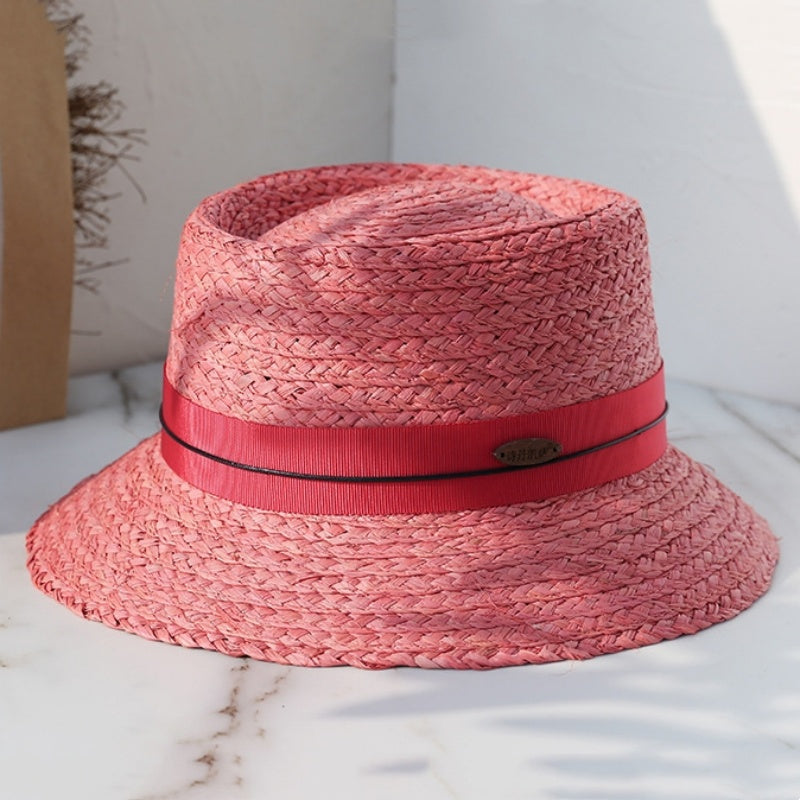 Straw Sun Hat with Webbing