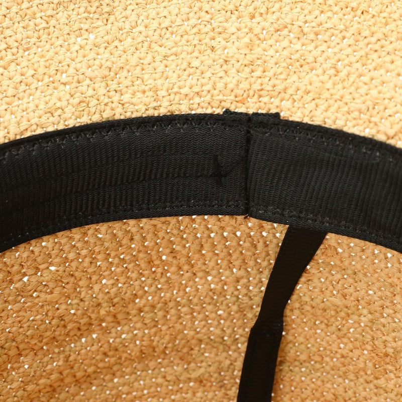 Straw Hat with Tulip Embroidery