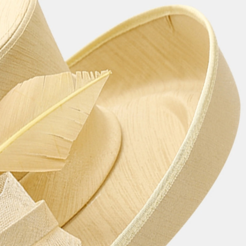 Top Hat Straw Hat with Feathers and Bows