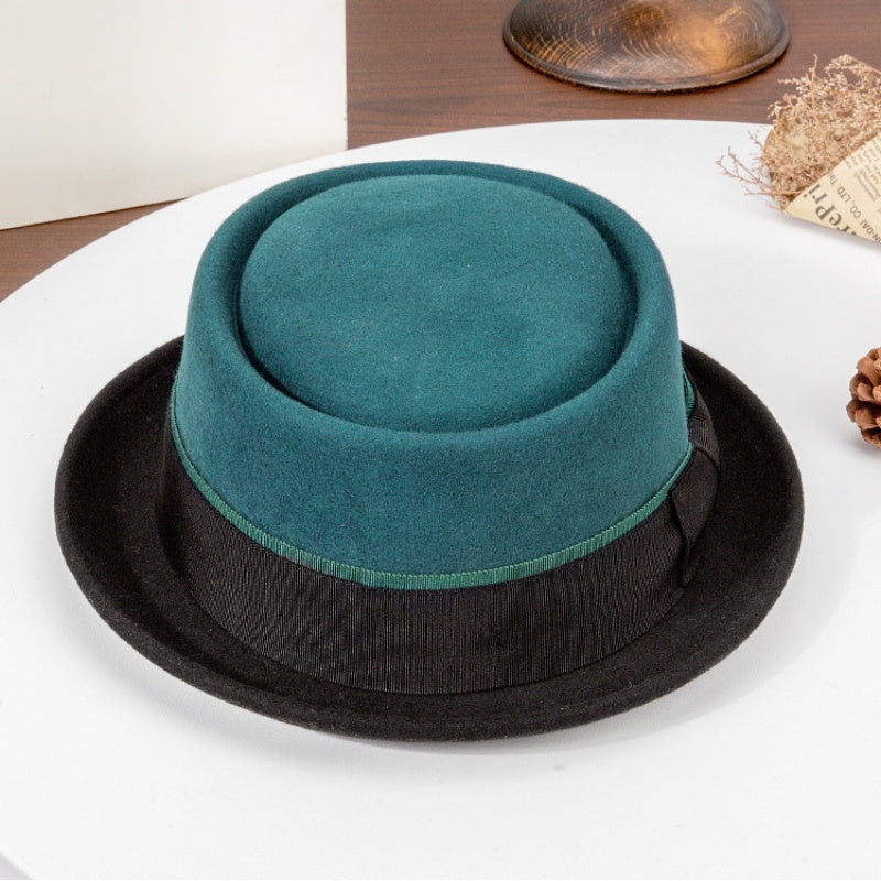 Felt Rolled-up Top Hat with Bow