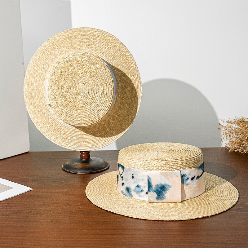 Top Hat Sun Hat with Printed Webbing