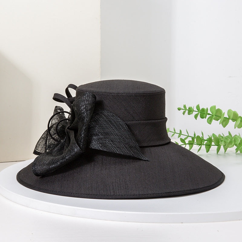 Cloche Hat Top Hat with Big Bow