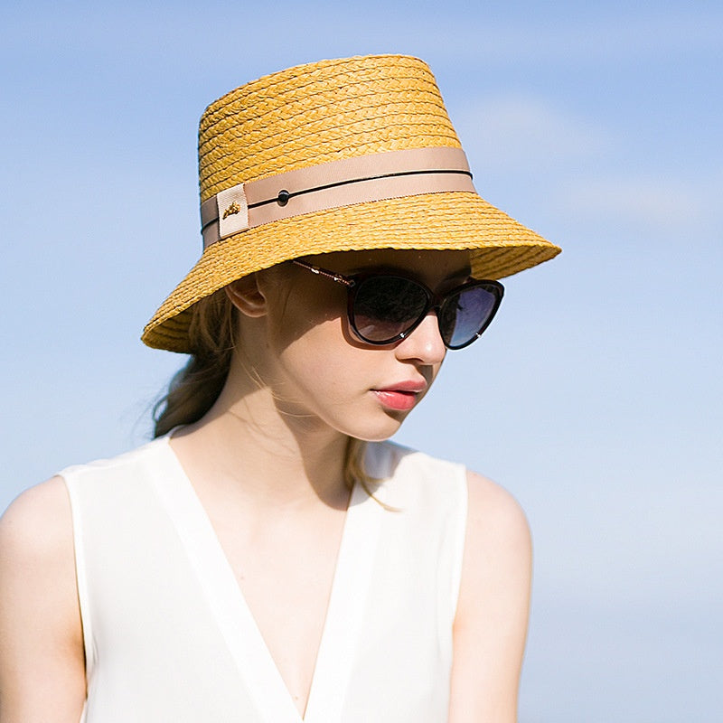 Straw Sun Hat with Webbing