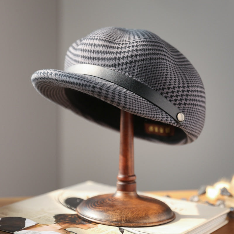 Houndstooth Felt Newsboy Hats