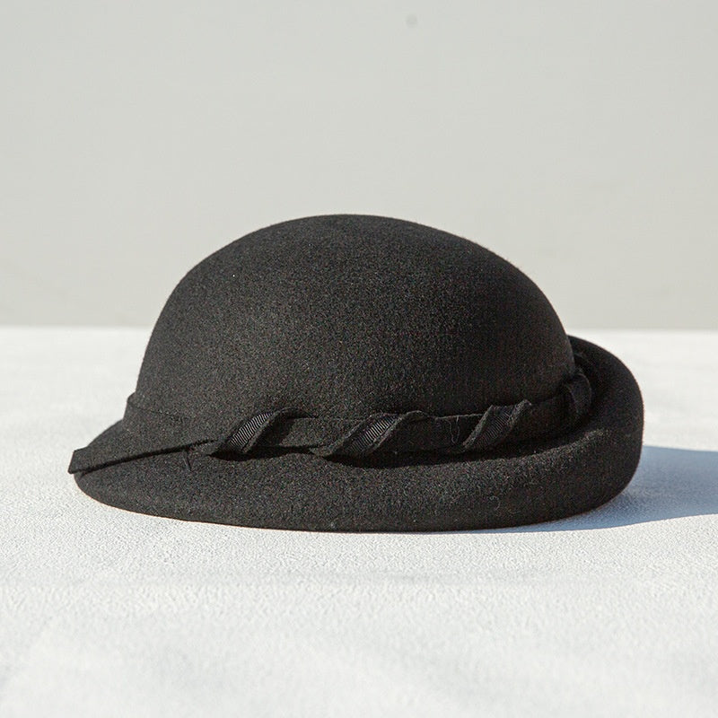 Felt Beret with Felt Strip Decoration