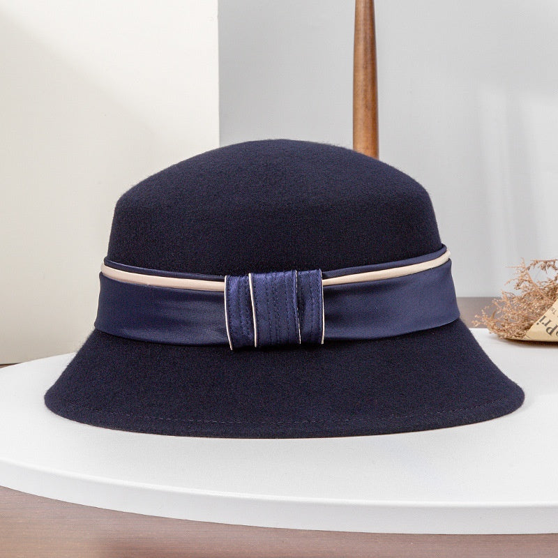 Felt Top Hat Satin with Webbing Decoration