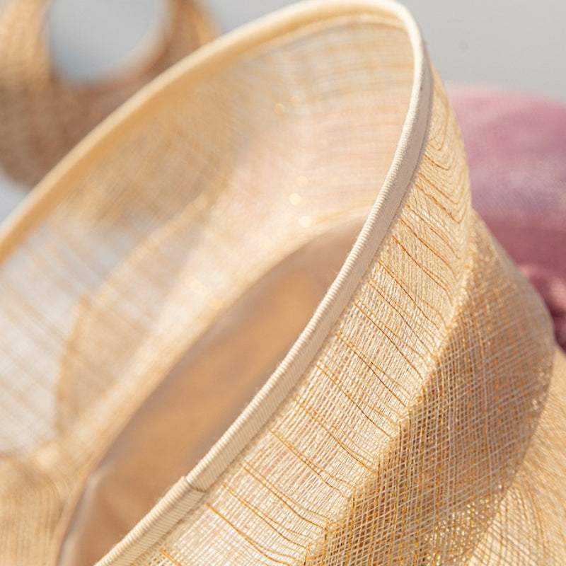 Sun Hat with Flower and Bow Decorations