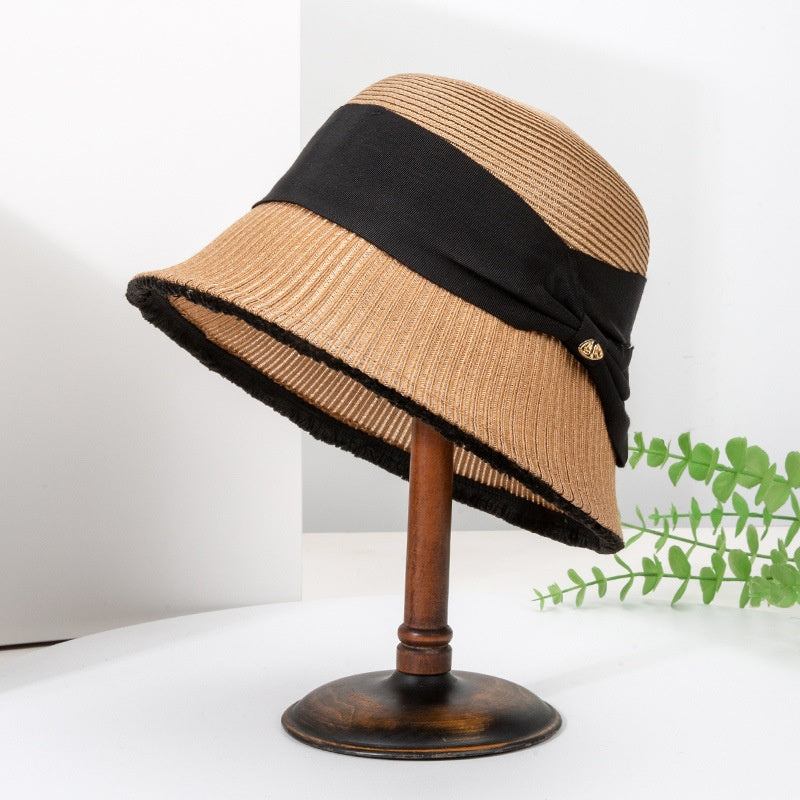 Sun Hat Cloche Hat with Bow Webbing