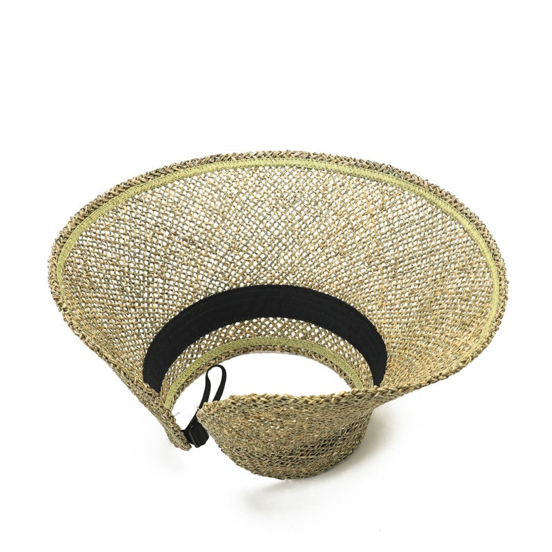 Foldable Straw Hat with Empty Top