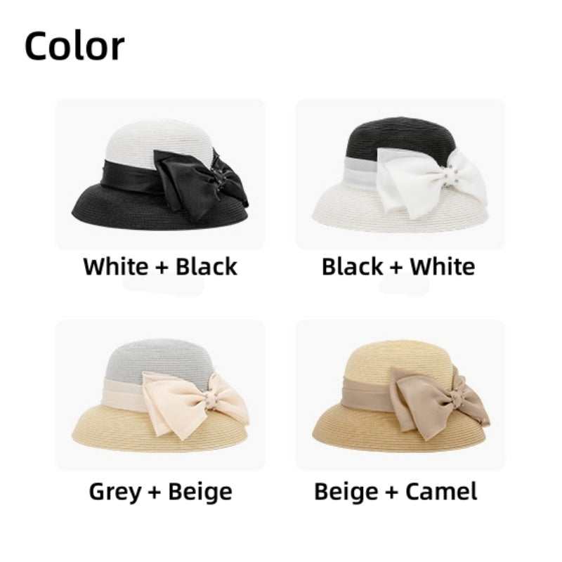 Sun Hat Straw Hat with Big Bow