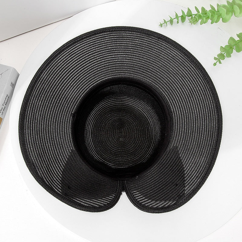 Straw Hat Sun Hat with Big Bow