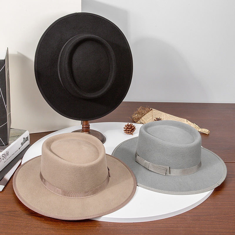 Felt Top Hat with Bow Webbing