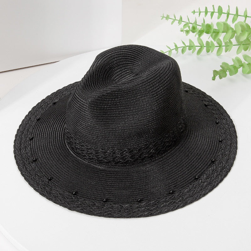 Sun Hat Straw Hat with Beads
