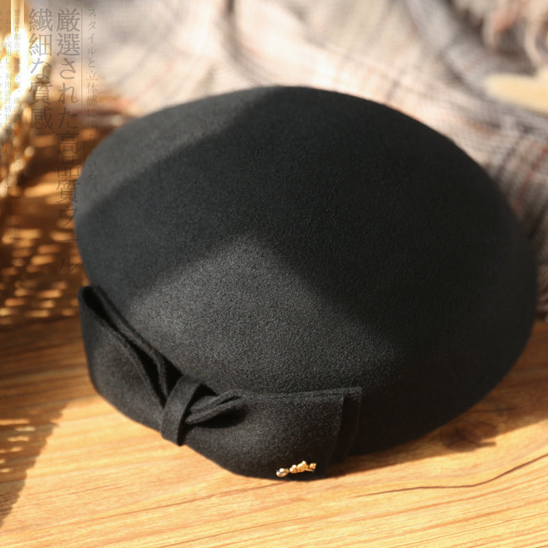 Simple Stewardess Beret with Bow