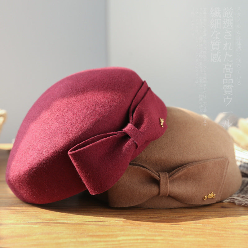 Simple Stewardess Beret with Bow