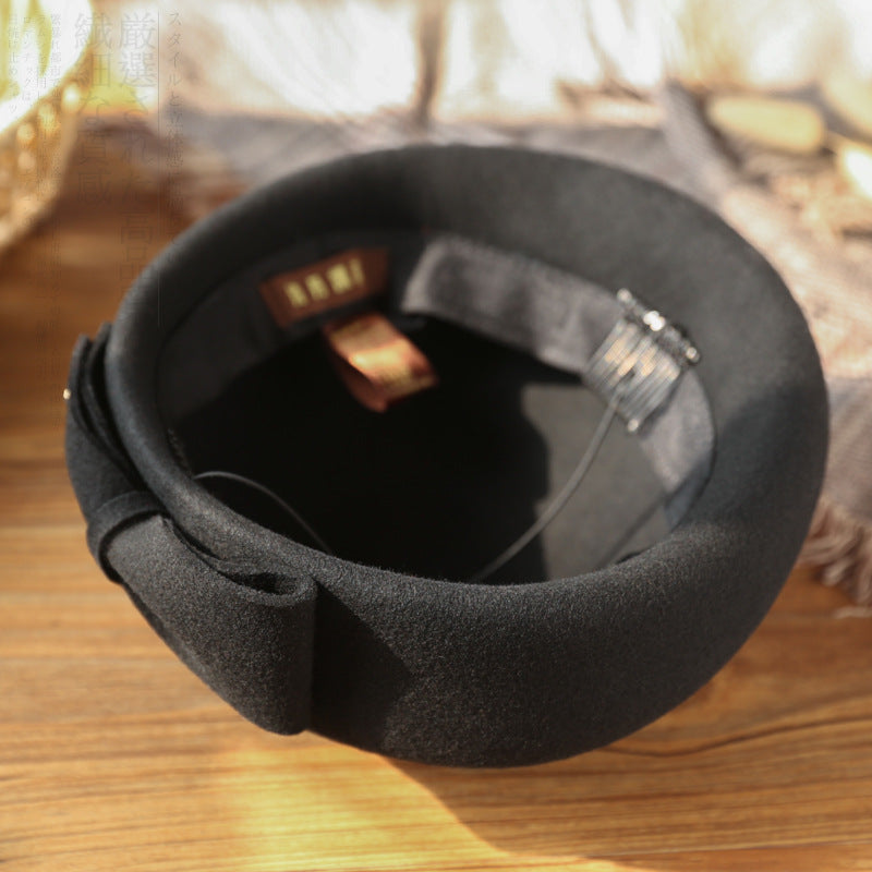 Simple Stewardess Beret with Bow