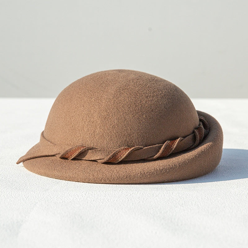 Felt Beret with Felt Strip Decoration